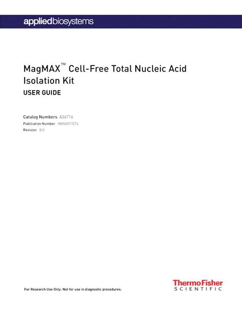 MagMAX Total Nucleic Acid Isolation Kit User Guide (Pub. No..
